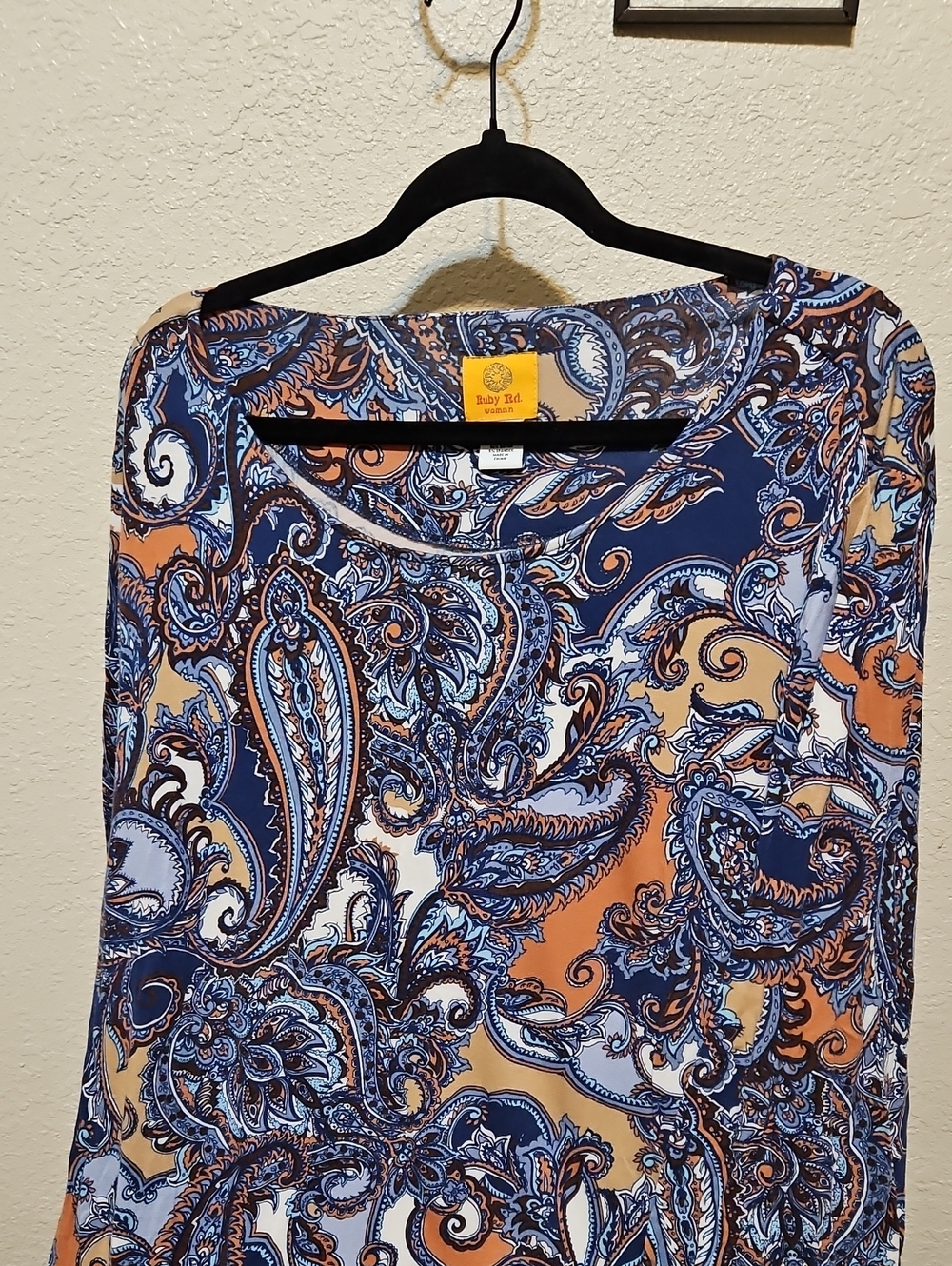 Ruby Rd. Blue Paisley Tunic - Picture 2 of 5